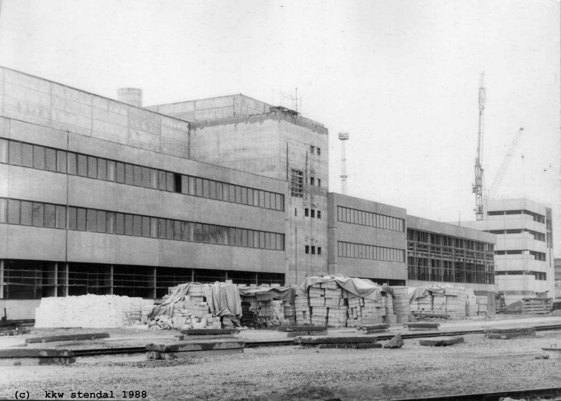  AKW/KKW Stendal 1988, Nordseite der ZAW Zentralen Aktiven Werkstatt 