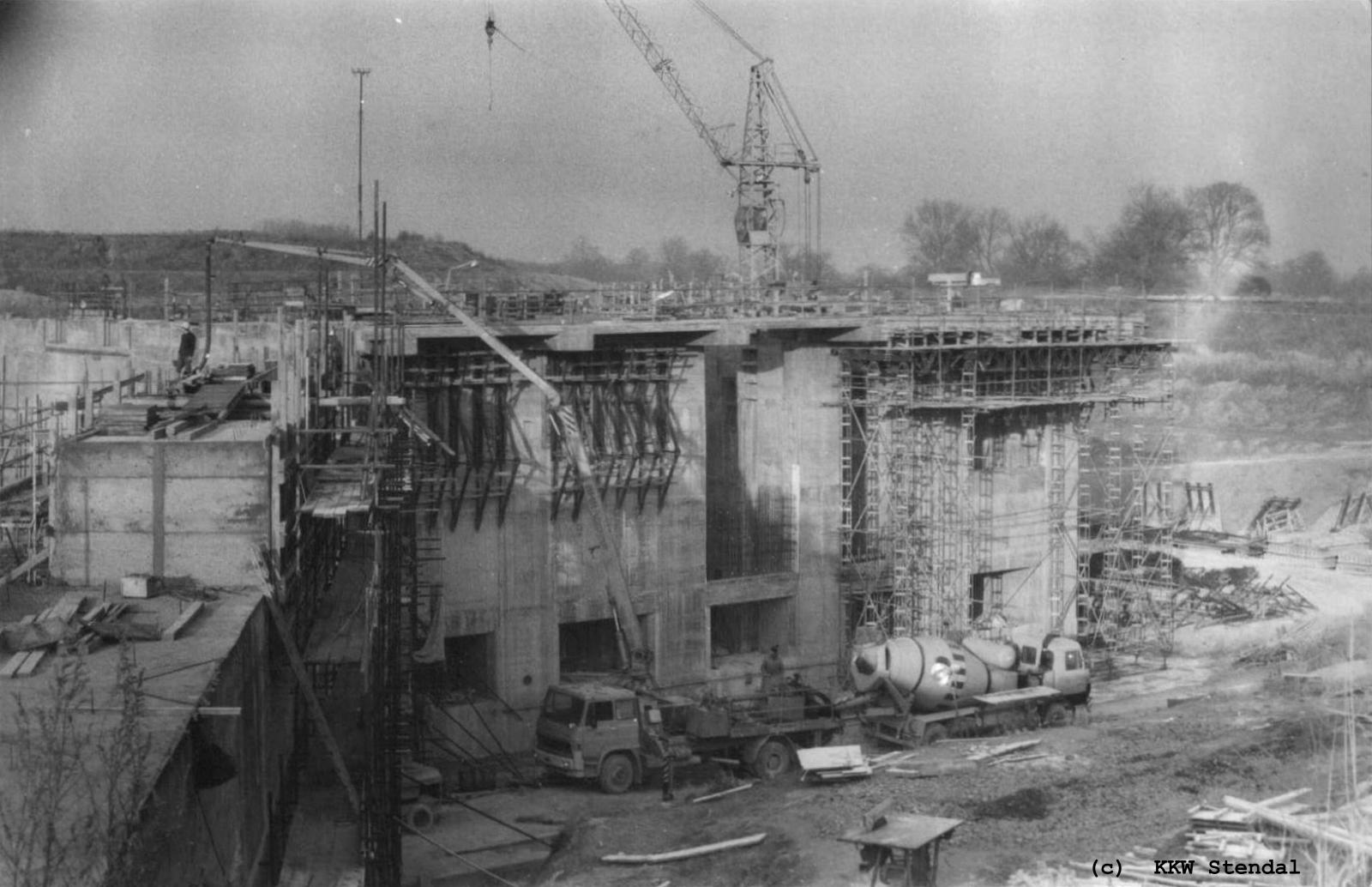  AKW Stendal, Baustelle 1988, Einlaufbauwerk 