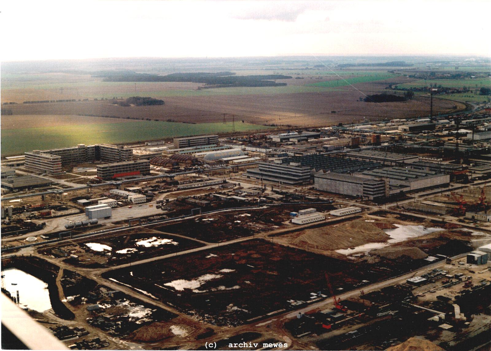 DDR KKW Stendal, Baustelle 1990, Zentrale Baustelleneinrichtungen 