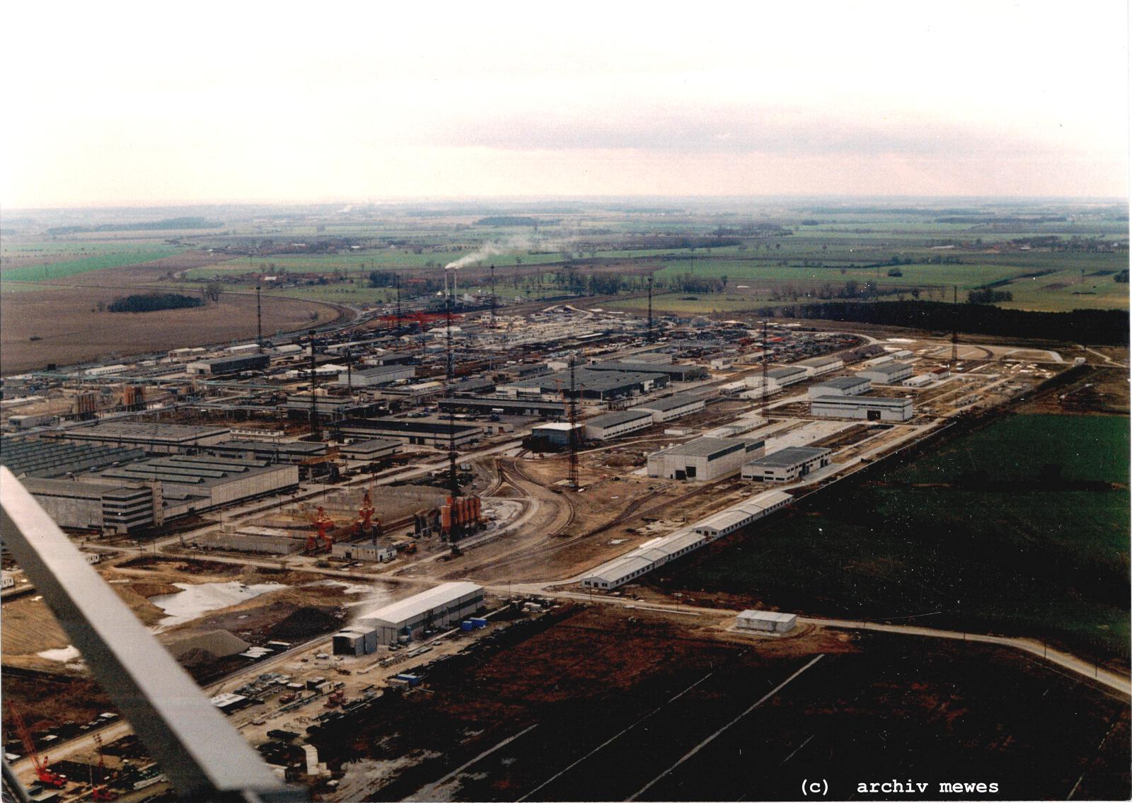 DDR AKW Stendal, Baustelle 1990, Zentrale Baustelleneinrichtungen 